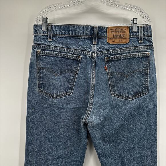 Vintage 70s Levis 517 Denim Jeans 36X30 Orange Tab Boot Cut - Picture 5 of 16